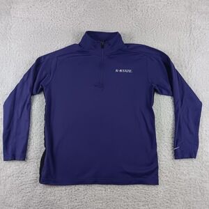 Nike Kansas State Wildcats Mens Medium Purple 1/4 Zip Pullover 26622X-KS1
